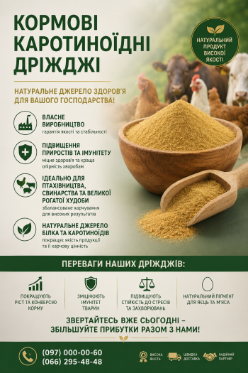 Кормові дріжджі – білково-вітамінна добавка від виробника
