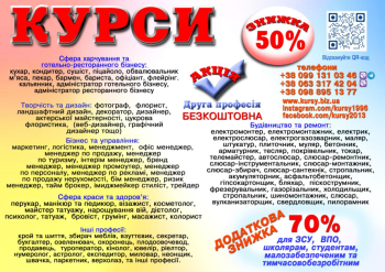 Курси кухаря, кондитера, сушиста, піццеолі, пекаря, бармена, бариста 